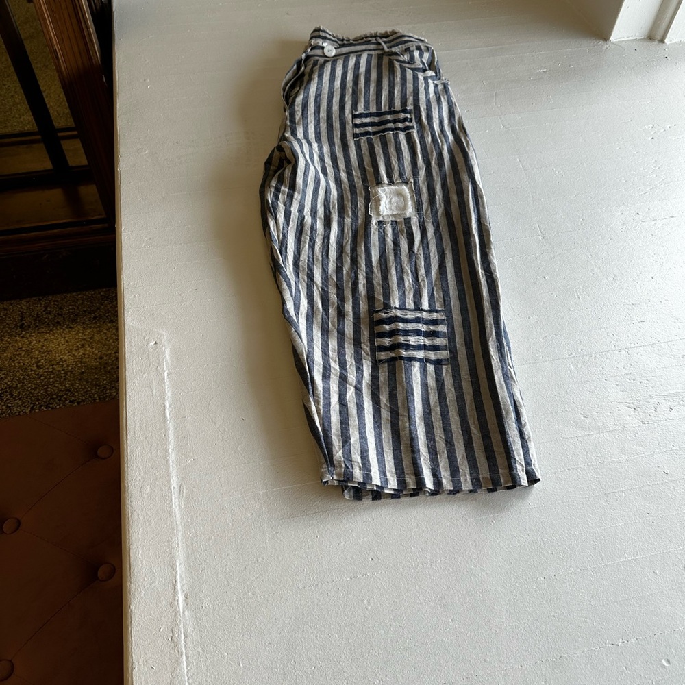 Paperlace Striped Blue and Cream Pants Size 2XL